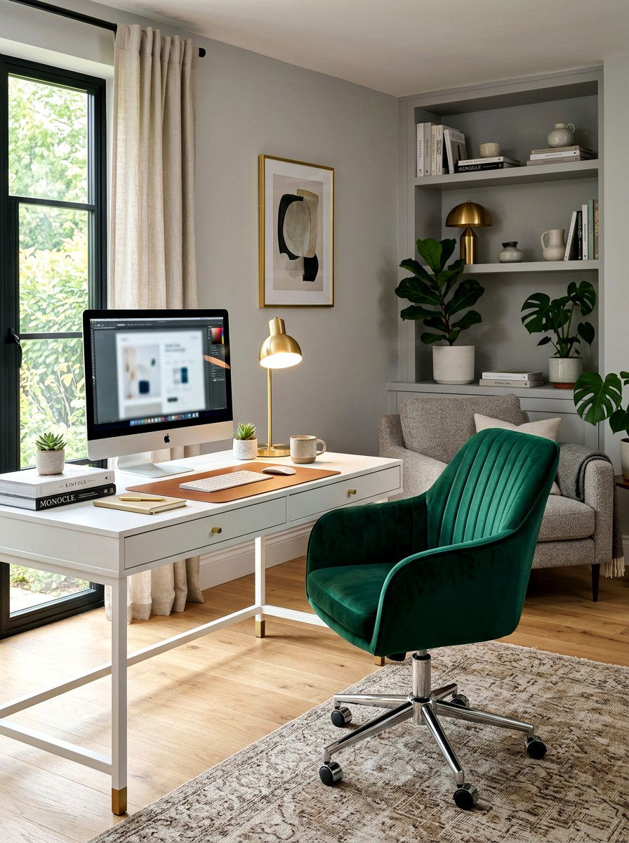 Velvet office chair
