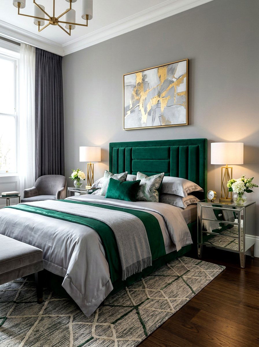 Velvet pleated headboard - 30 box pleat furniture ideas