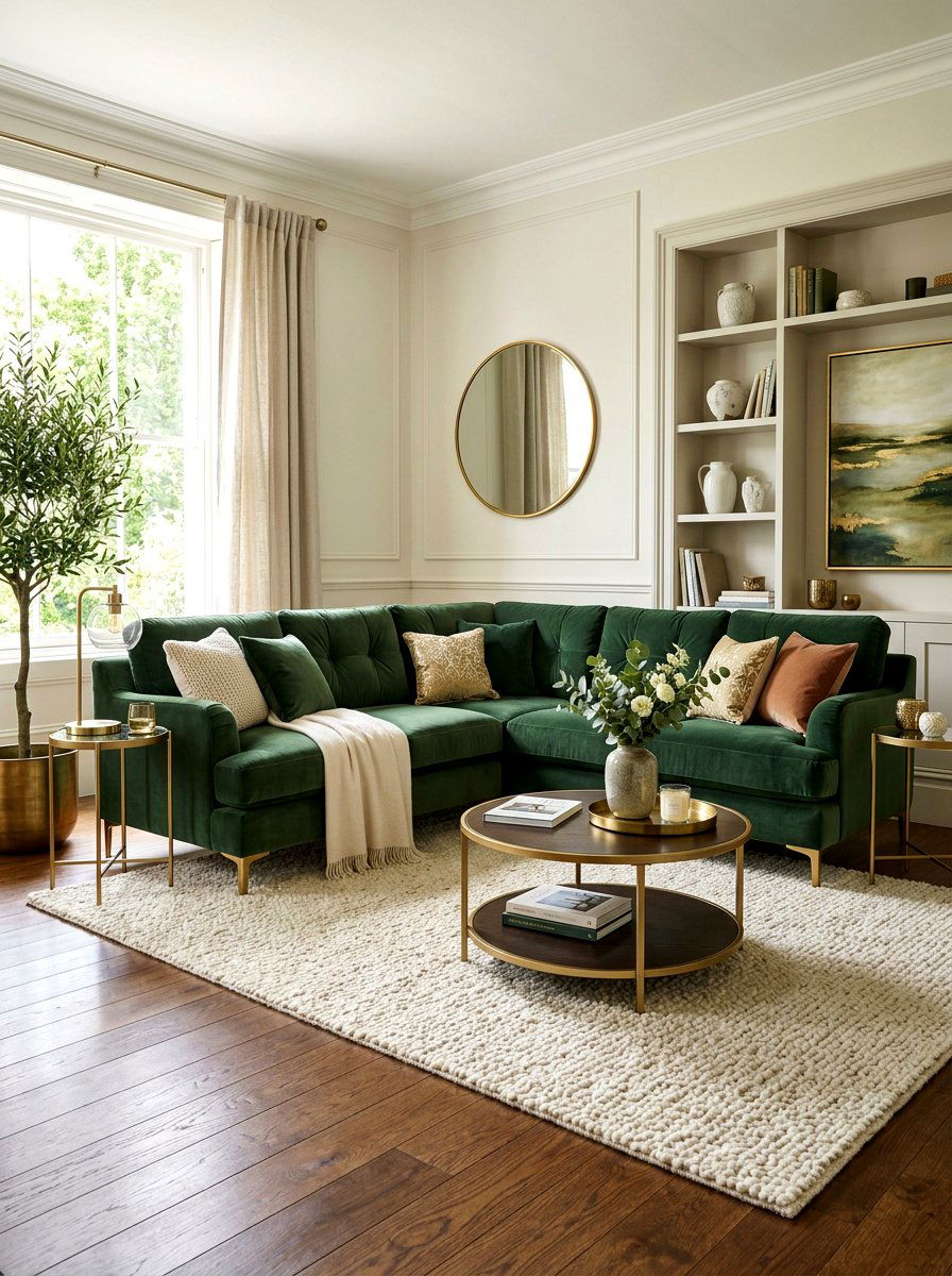 Velvet sofa living room - 30 restorative living room ideas