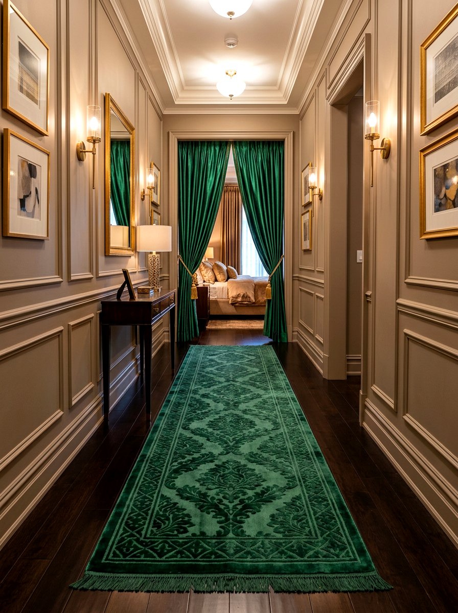 Velvet texture runner - 30 narrow hallway runner ideas