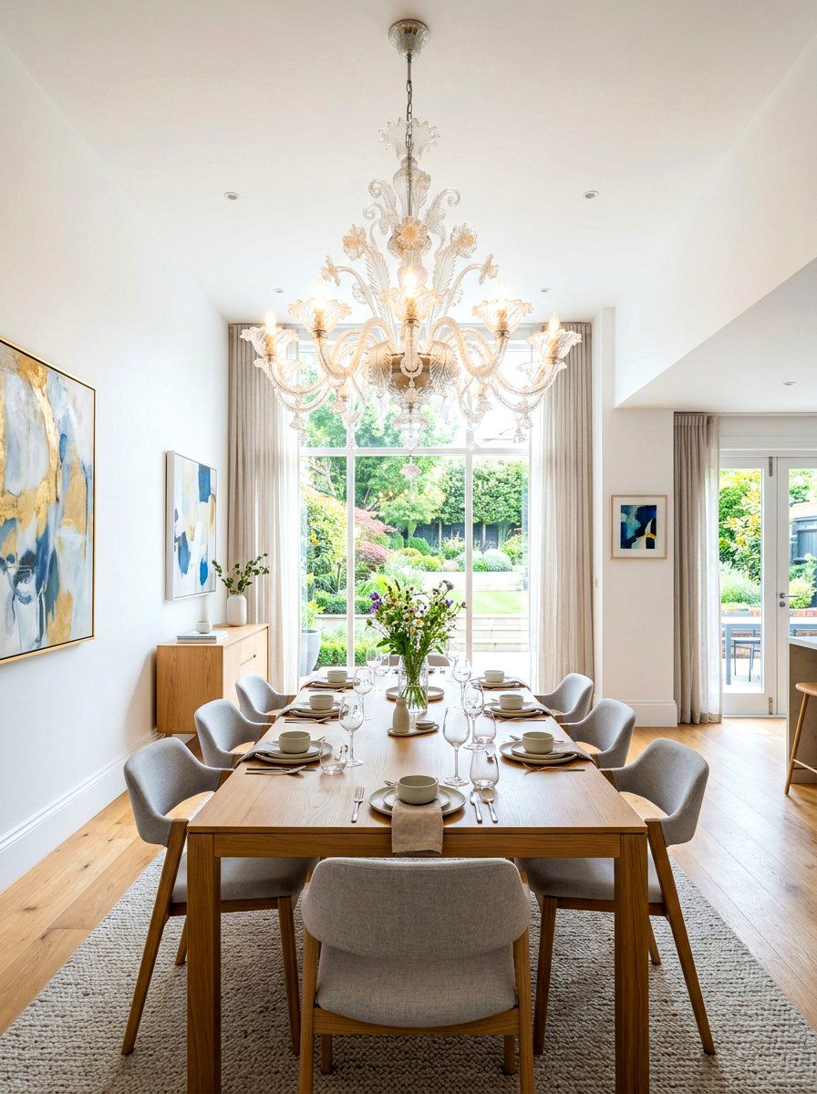 Venetian Glass Chandelier - 30 classic dining room chandelier ideas