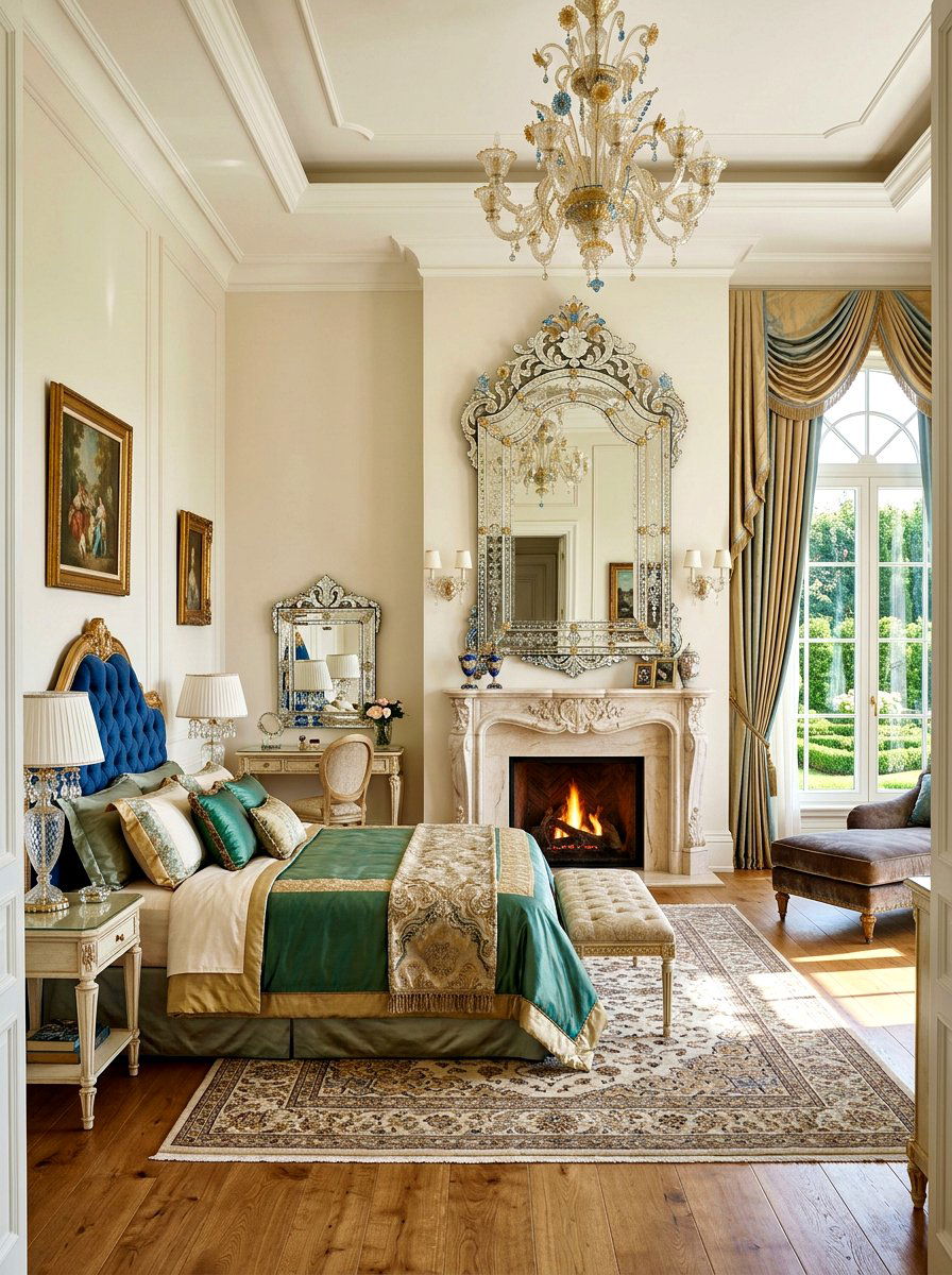Venetian Glass Mirror - 30 mantel mirror ideas