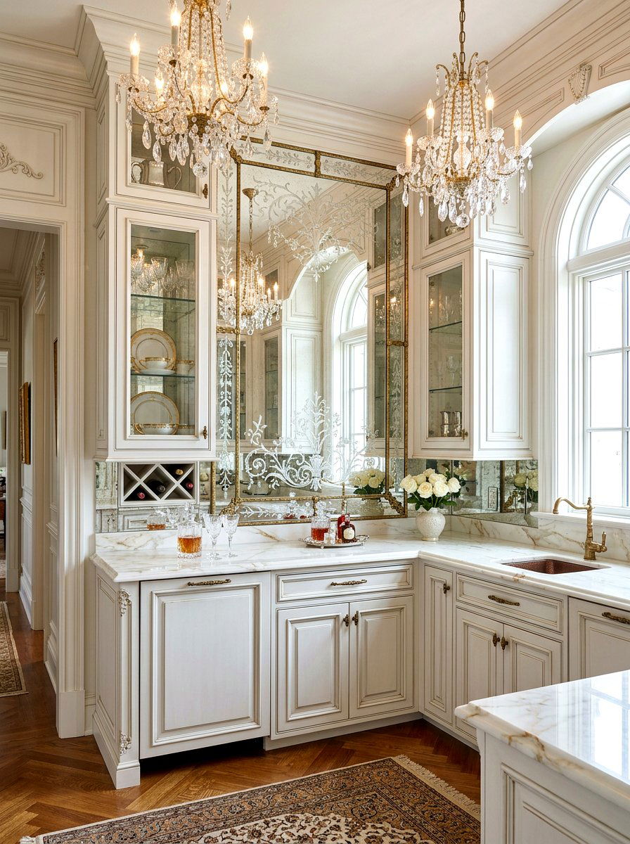 Venetian Mirror Backsplash - 30 mirror backsplash ideas