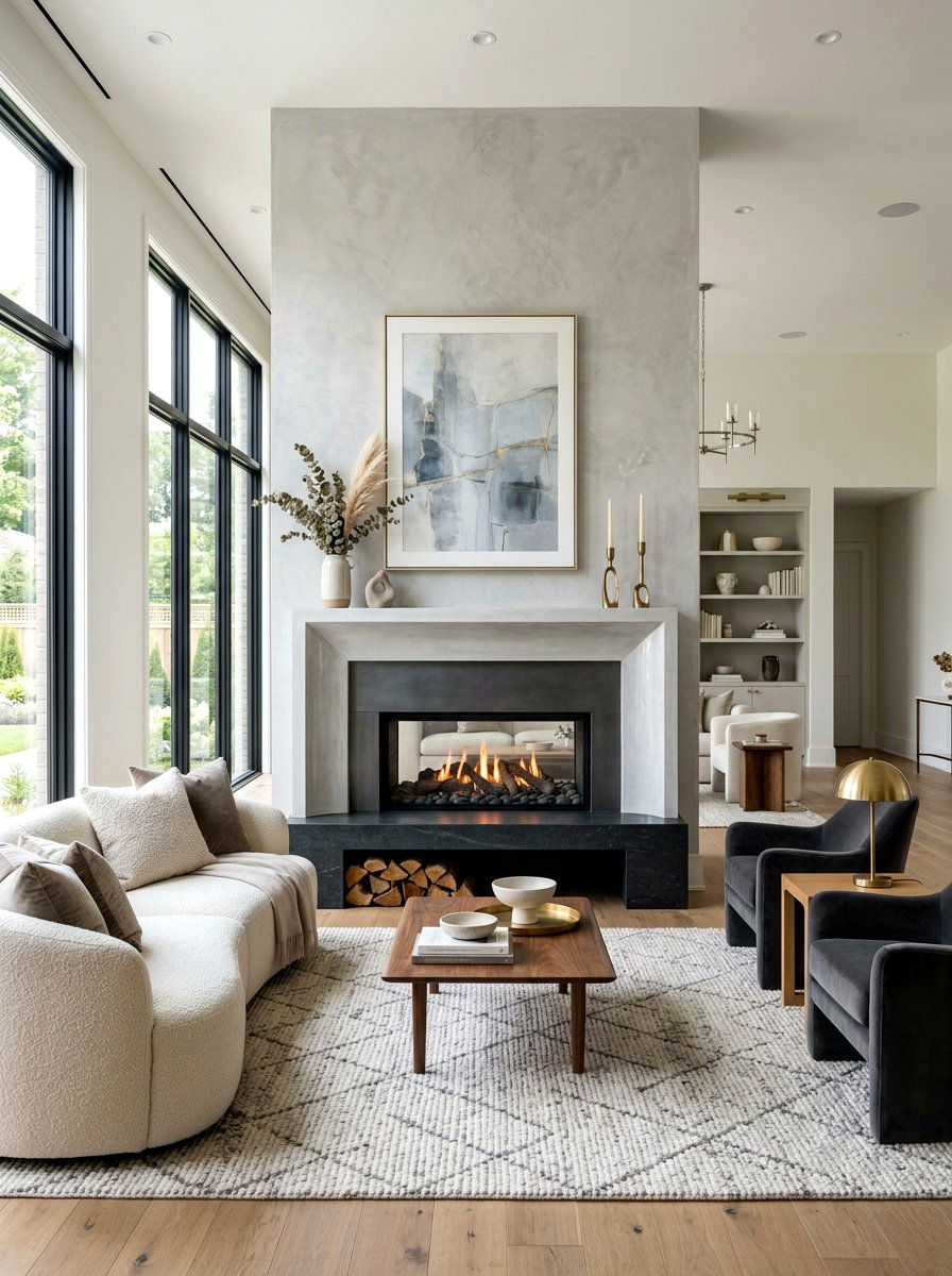 Venetian Plaster Finish - 30 fireplace mantel ideas