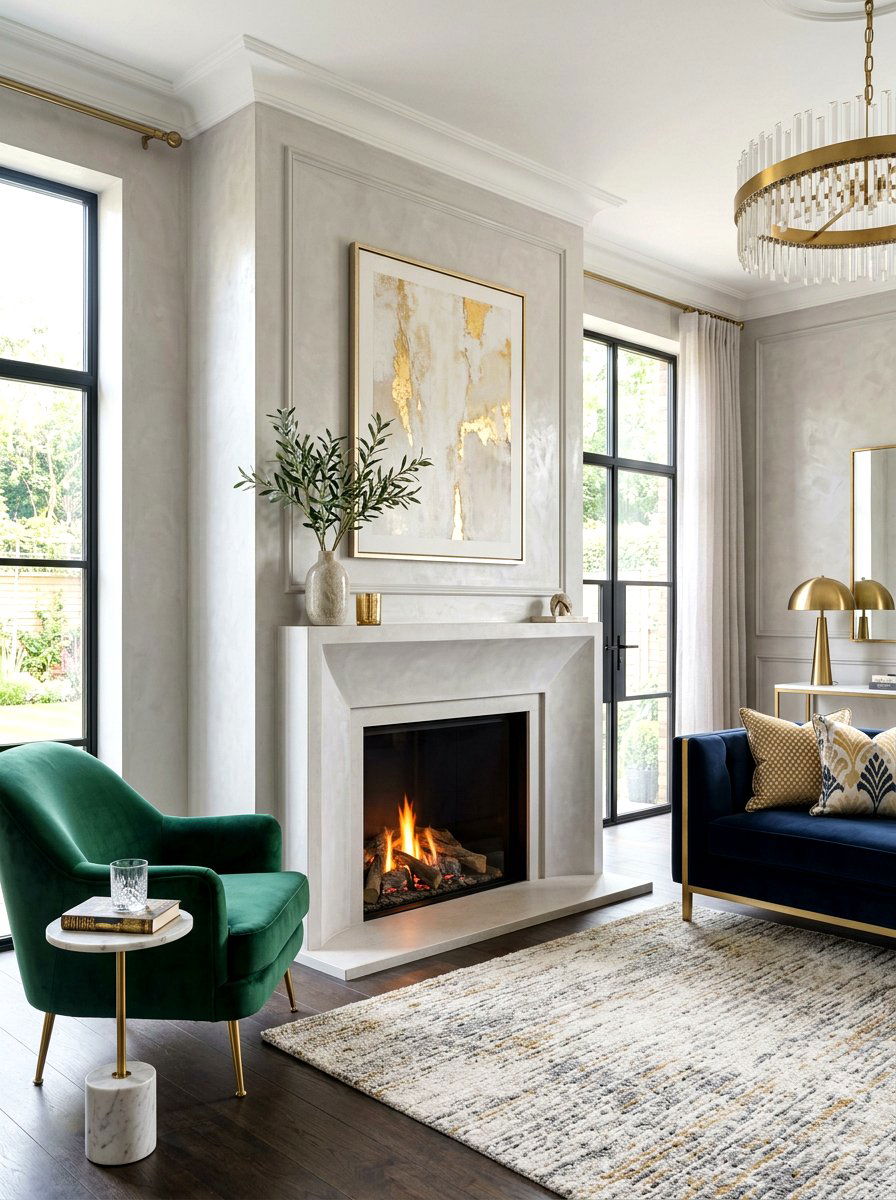 Venetian Plaster Fireplace - 30 modern fireplace surround ideas