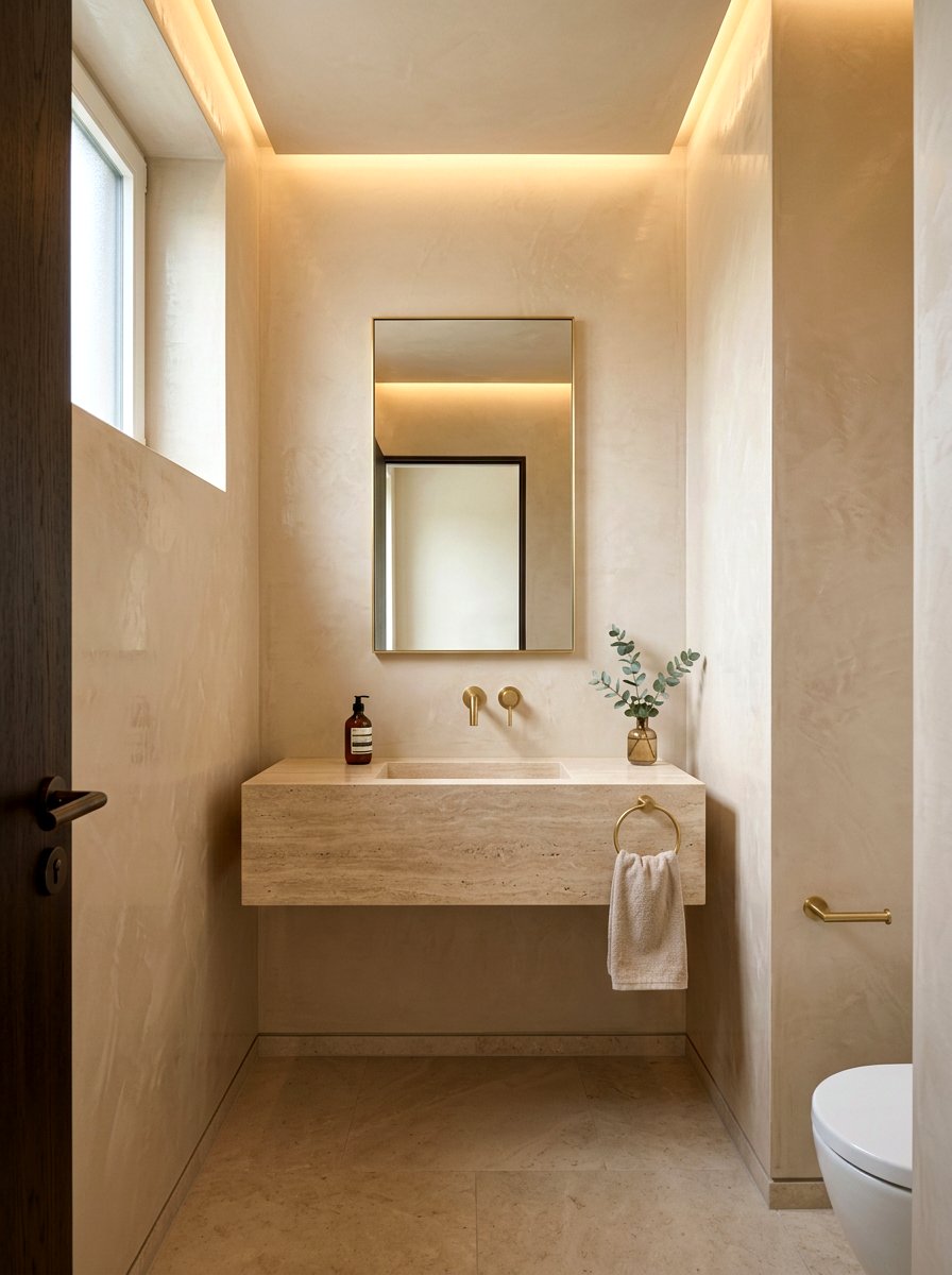 Venetian Plaster Powder Room - 30 opulent powder room ideas