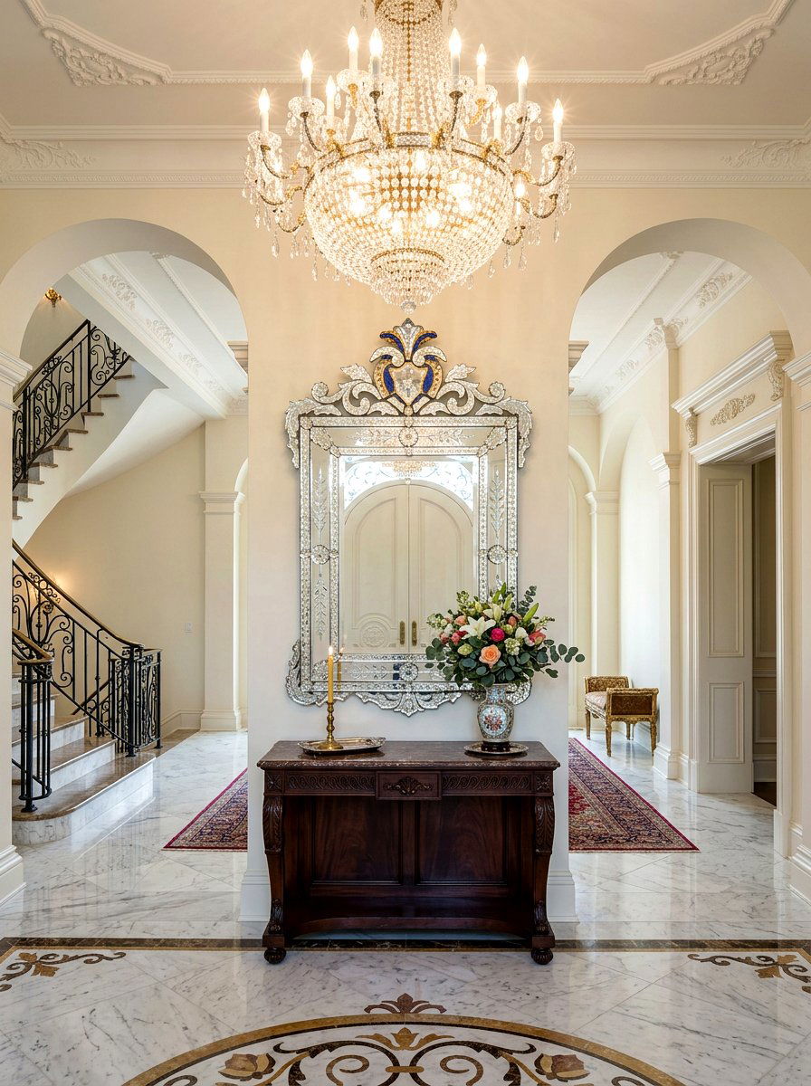 Venetian glass mirror - 30 entry mirror ideas