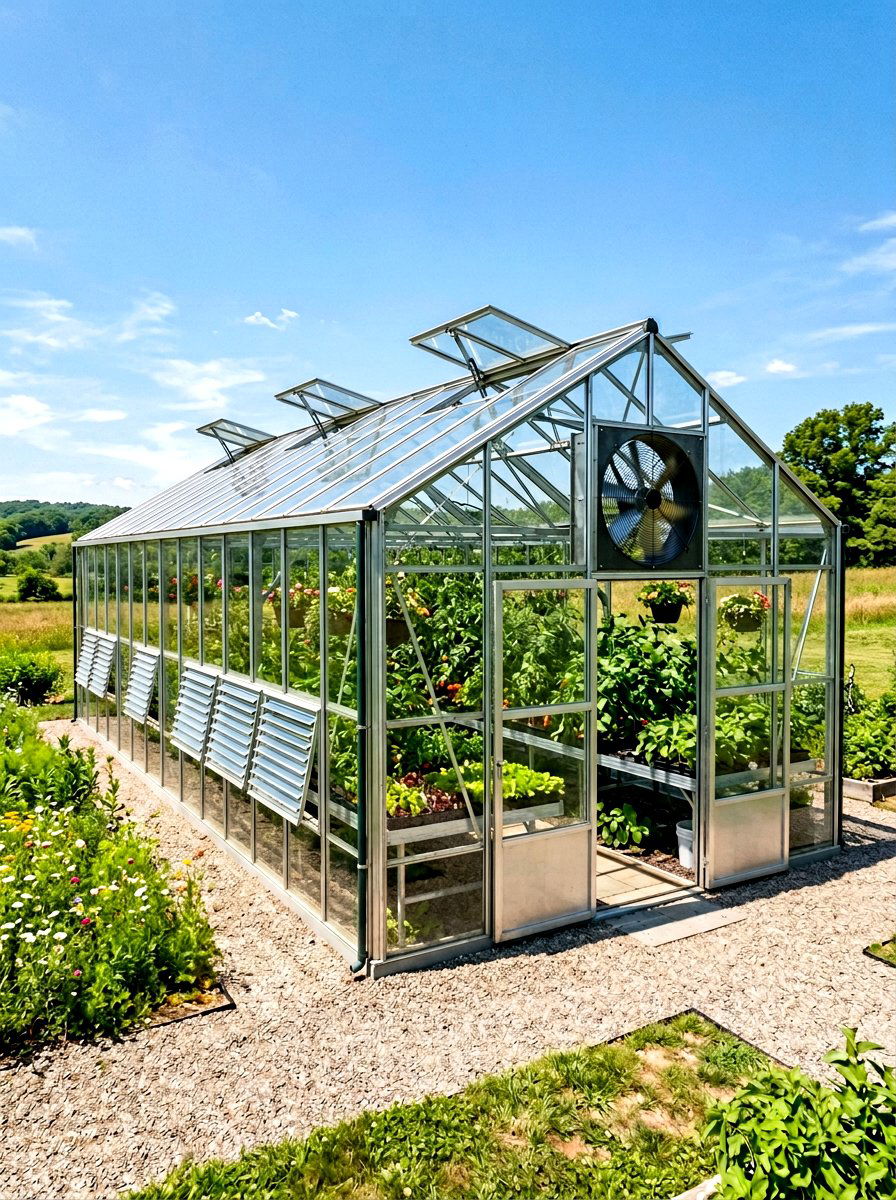 Ventilated Greenhouse - 30 freestanding greenhouse ideas