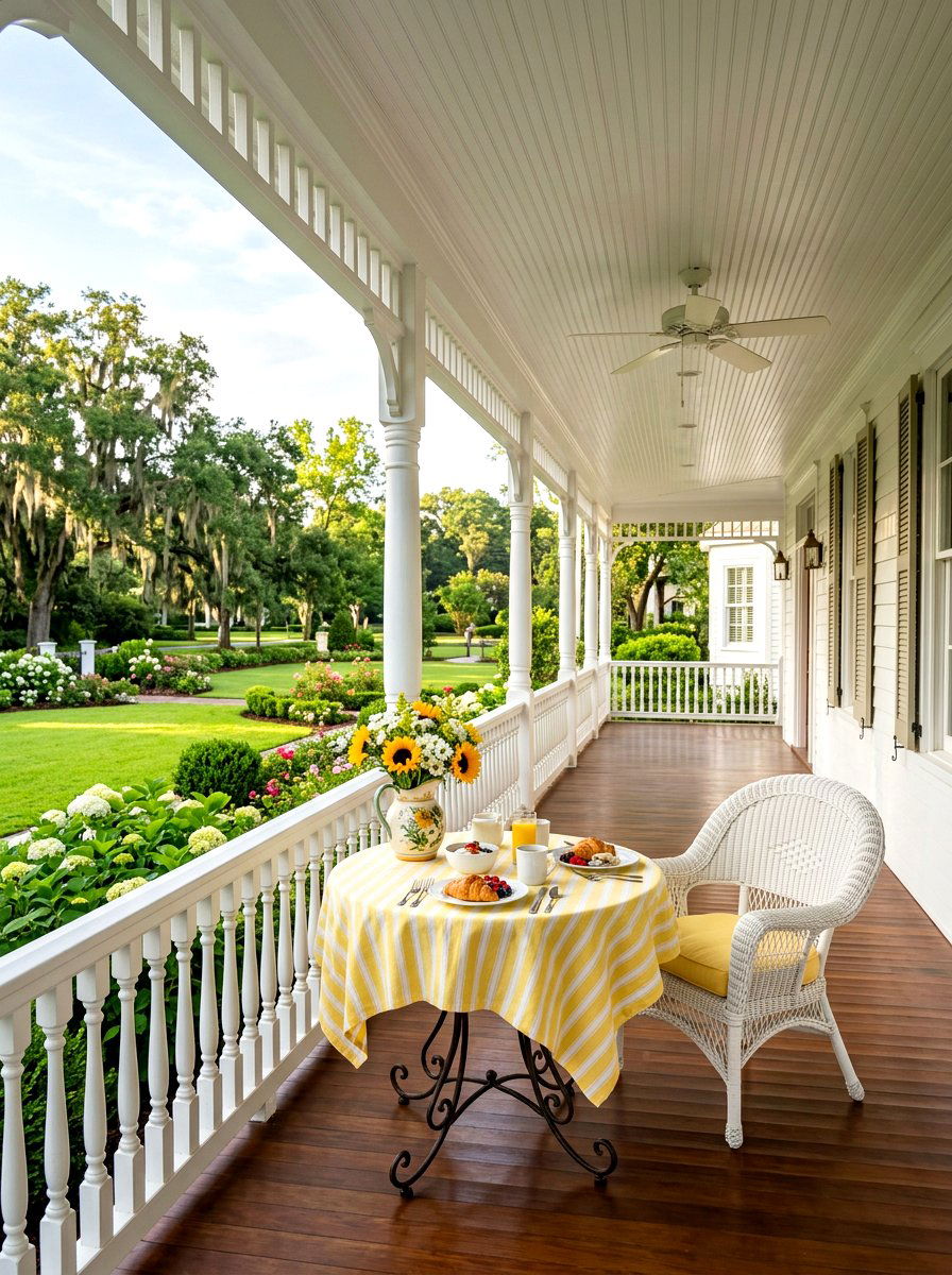 Veranda Breakfast Setup - 30 indoor outdoor breakfast room ideas