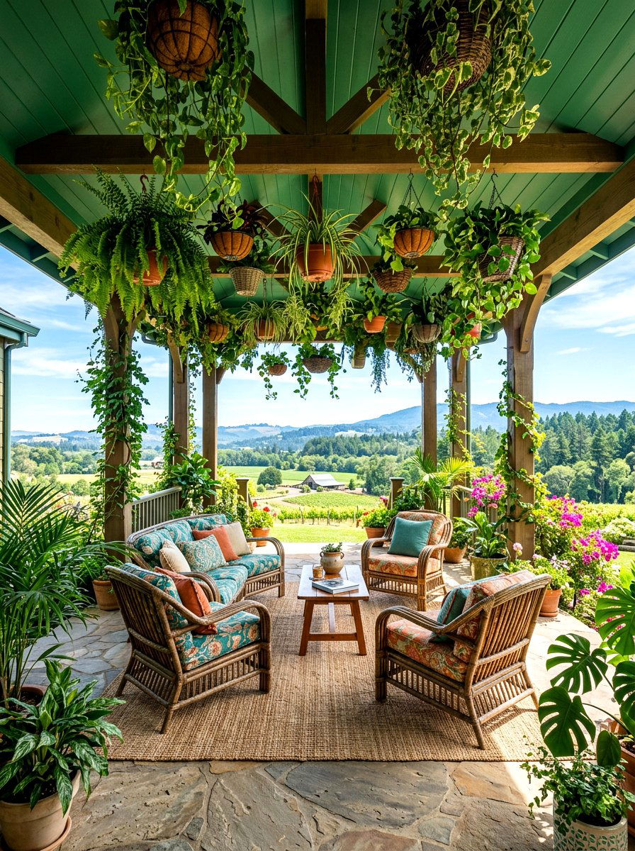 Veranda Hanging Plants - 30 botanical drench room ideas