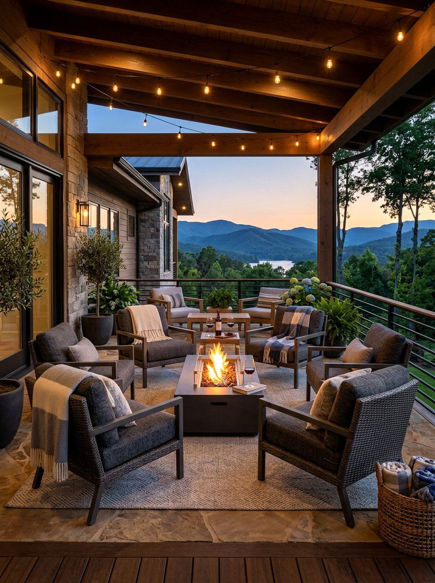 Veranda With Fire Pit - 30 veranda lounge ideas