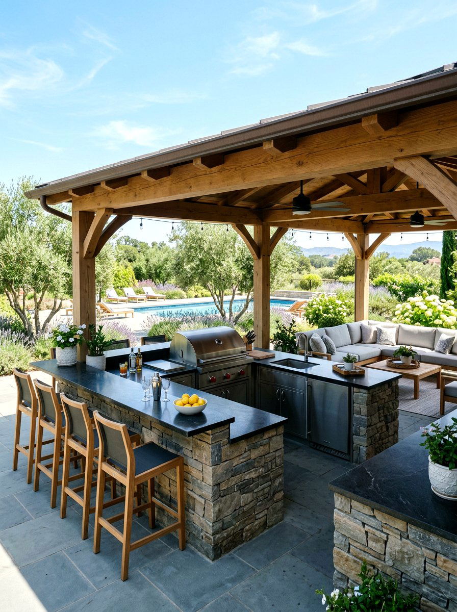 Veranda With Outdoor Kitchen - 30 veranda lounge ideas