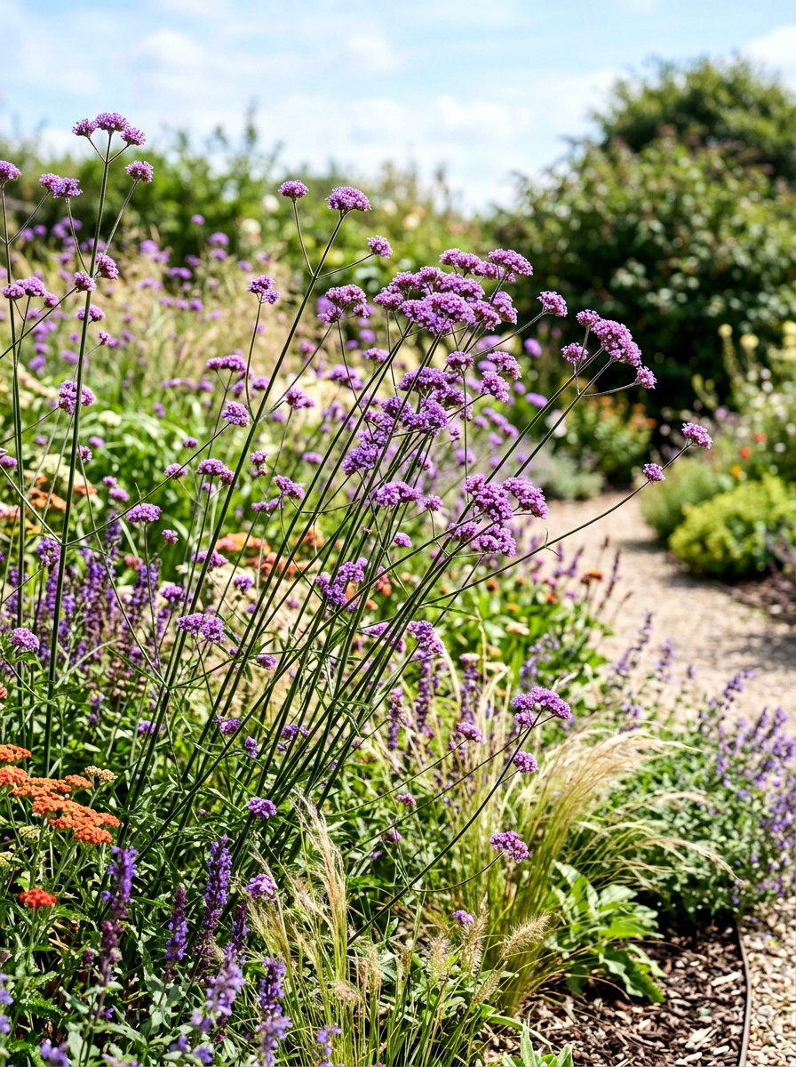 Verbena bonariensis cluster - 30 purple flower garden ideas
