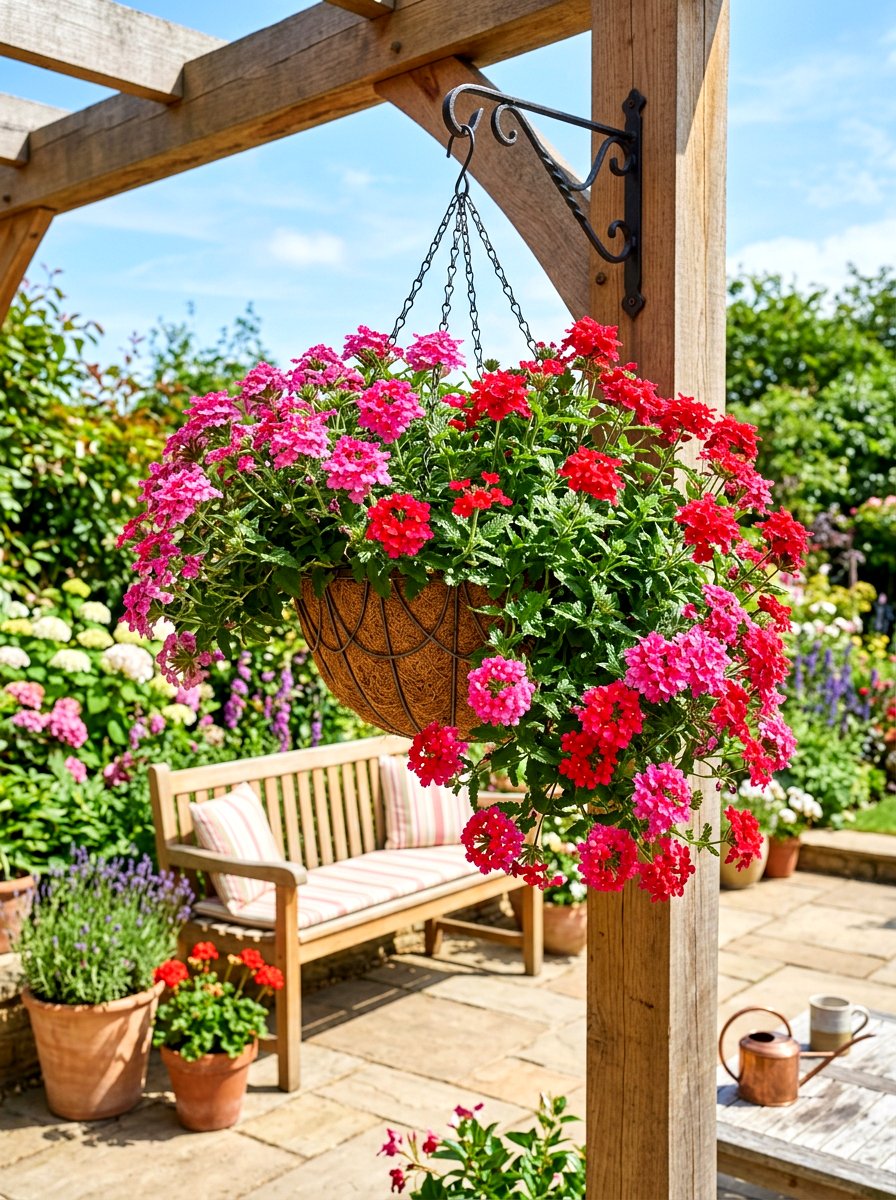 Verbena hanging basket - 30 hanging basket ideas