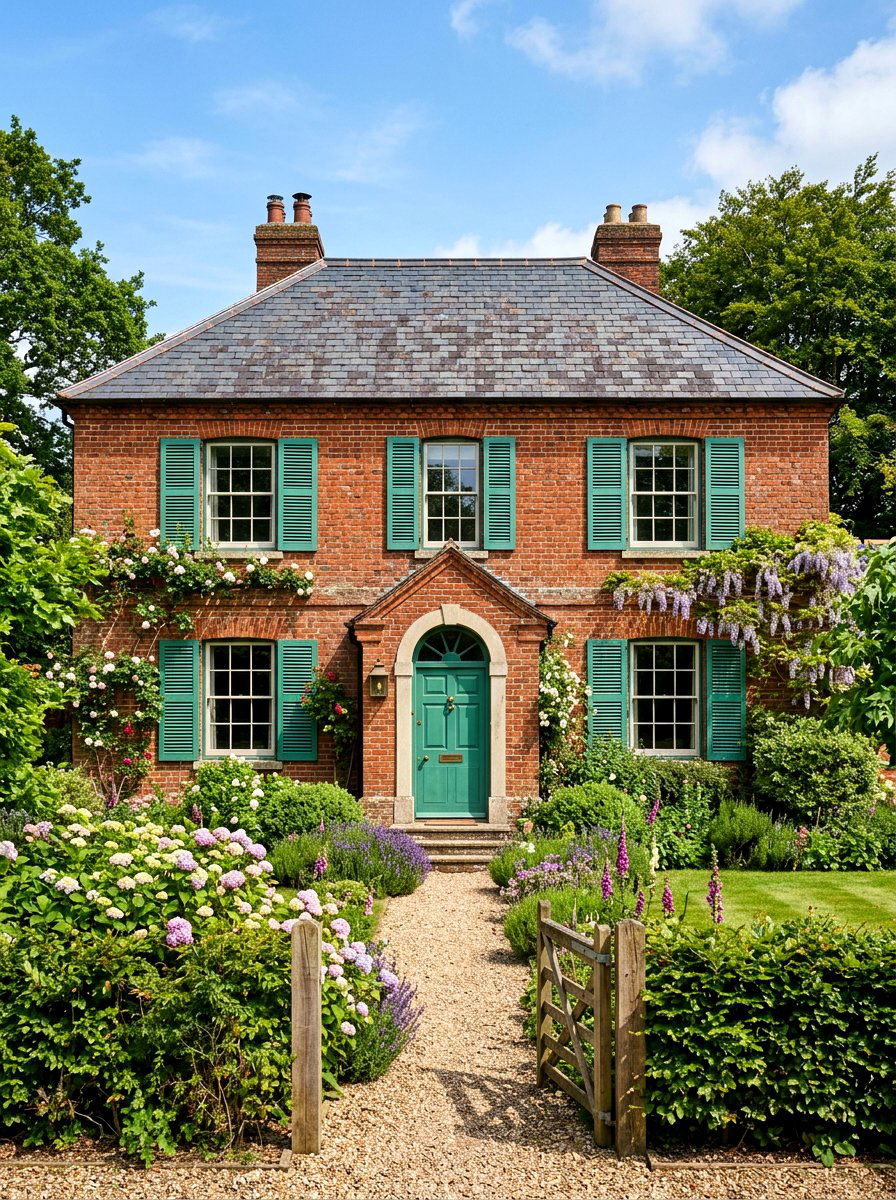 Verdigris Green Accents - 30 green house exterior ideas