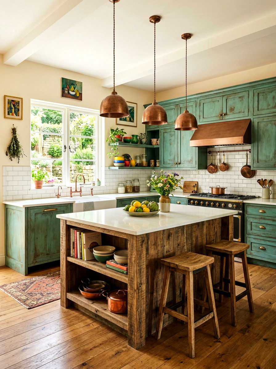 Verdigris Green Kitchen - 30 green kitchen ideas