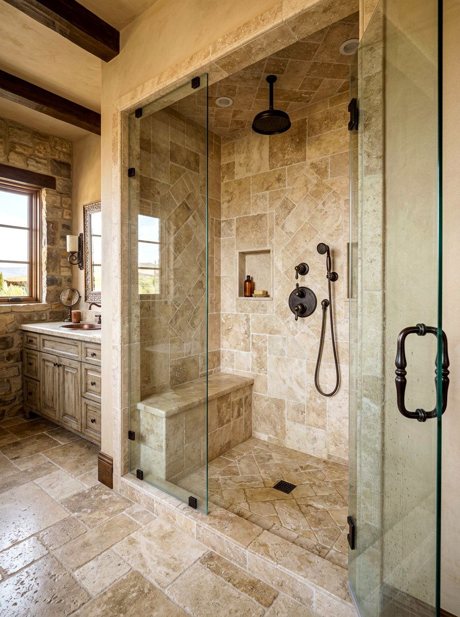 Versailles Pattern Stone Tile - 30 shower tile pattern ideas
