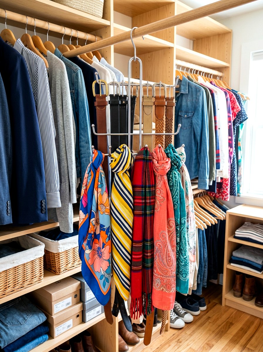 Vertical Accessory Hanger - 30 compact closet ideas