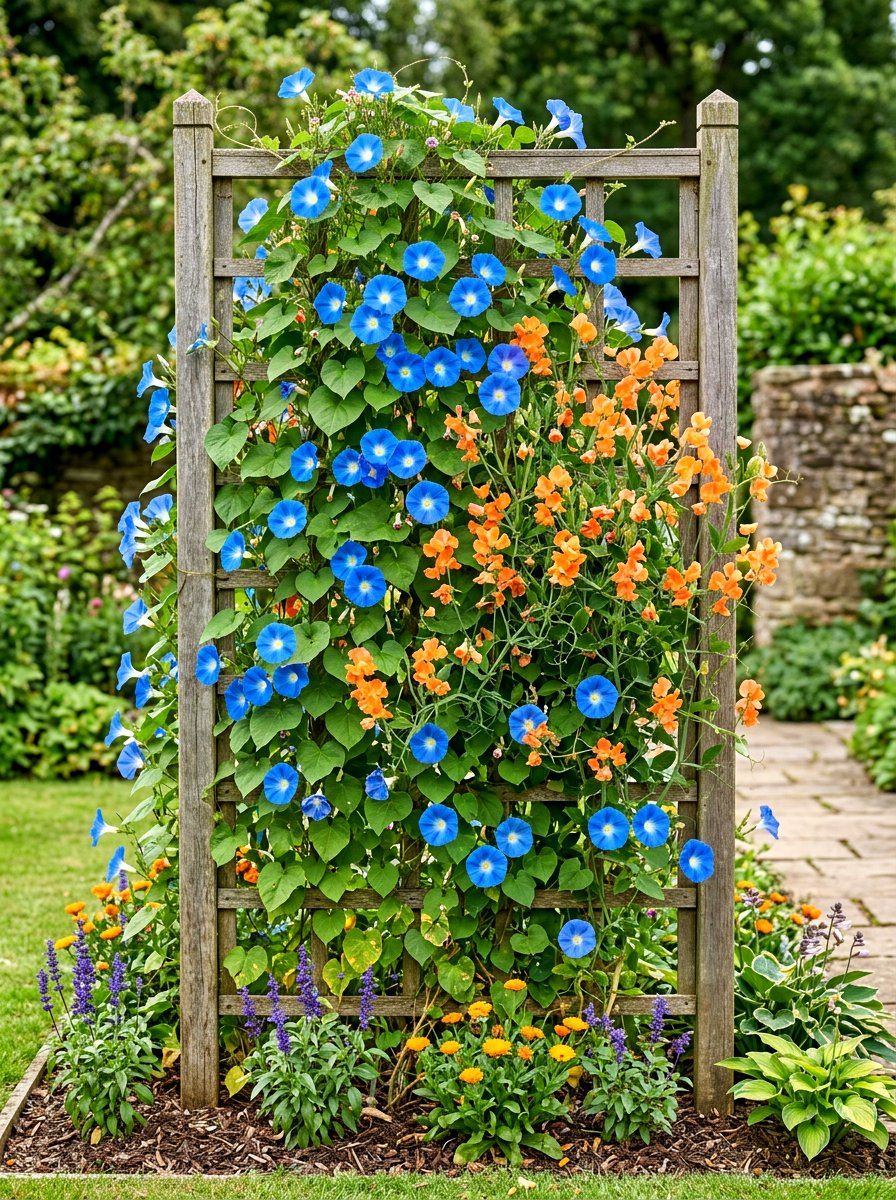 Vertical Annual Flower Border - 30 summer annual border ideas