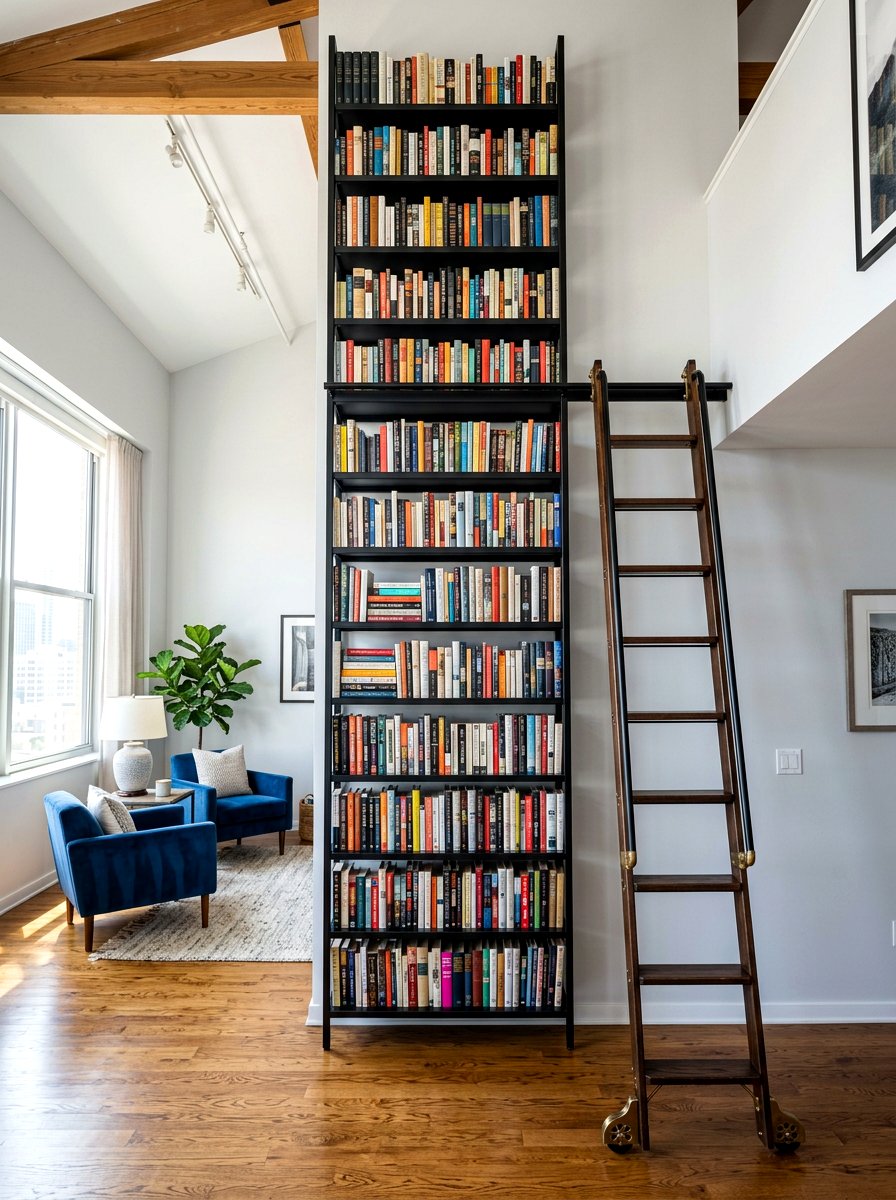 Vertical Apartment Shelf - 30 aesthetic bookshelf styling apartment ideas