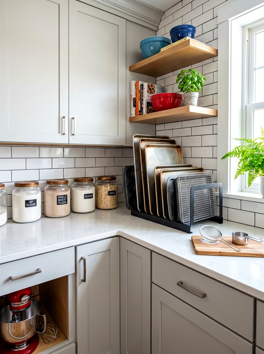 Vertical Baking Sheet Organizer - 30 blind corner cabinet ideas