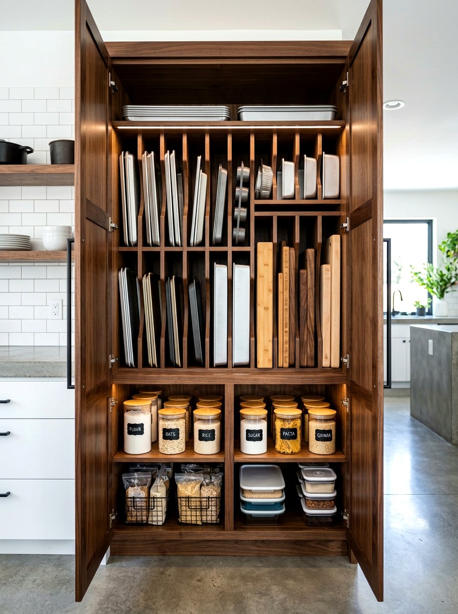 Vertical Baking Sheet Storage - 30 pantry reset ideas