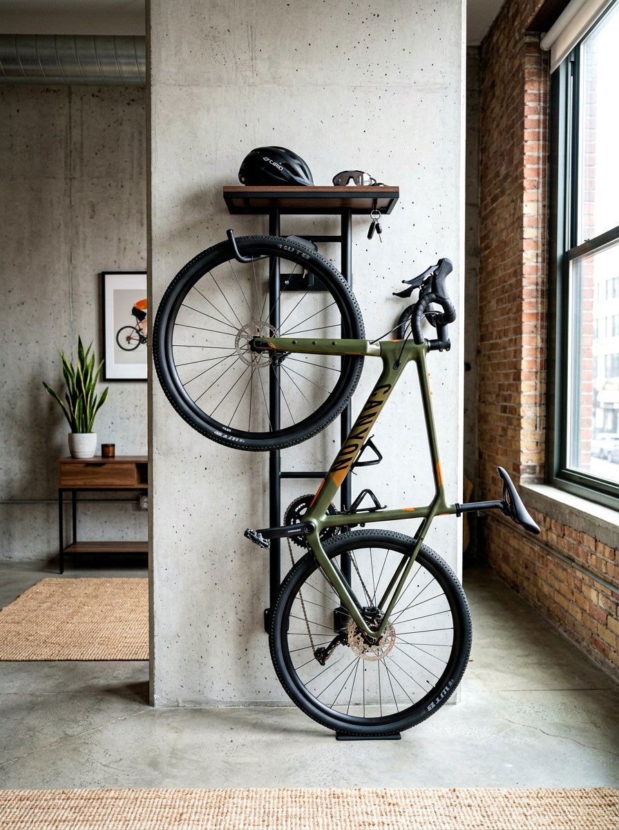 Vertical Bike Rack - 30 narrow entryway storage ideas