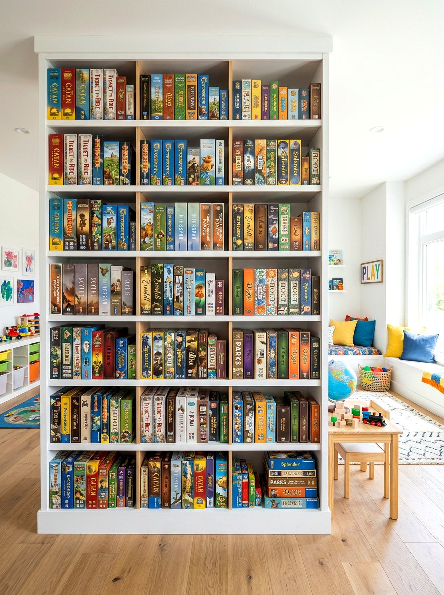 Vertical Board Game Storage - 30 playroom closet ideas