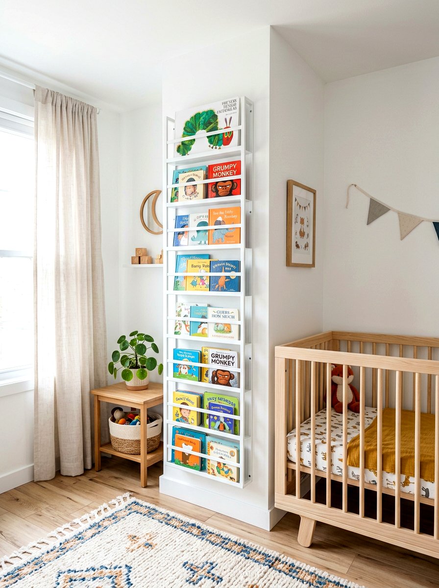 Vertical Book Storage Nursery - 30 nursery library wall ideas