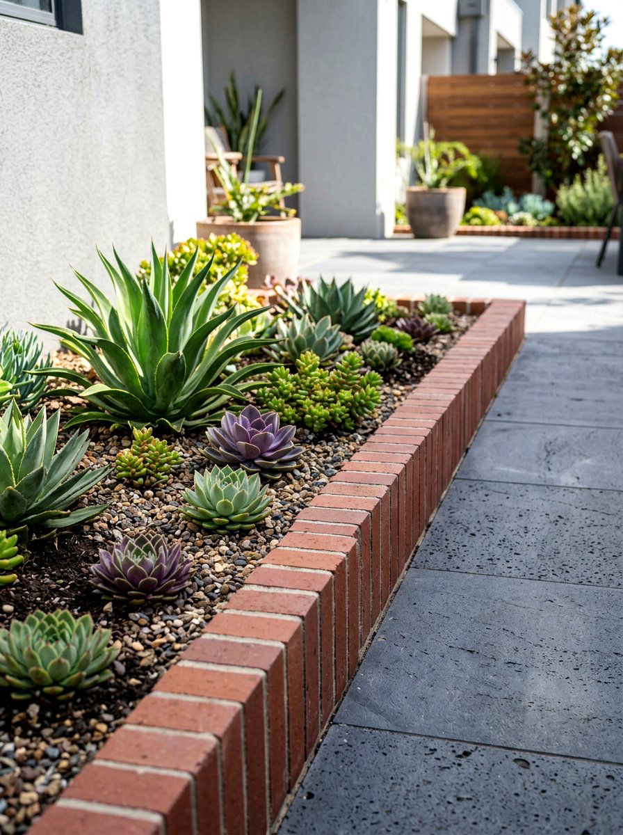 Vertical Brick Edge - 30 brick garden edging ideas