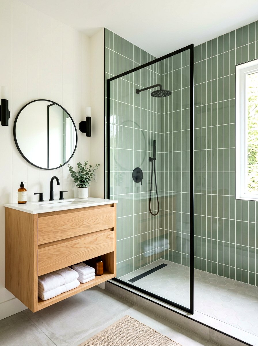 Vertical Brick Pattern Tile - 30 shower tile pattern ideas