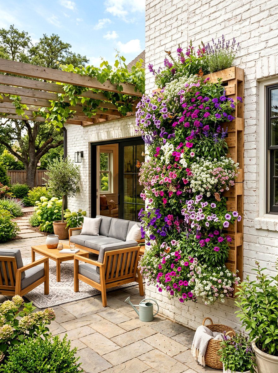 Vertical Butterfly Garden Wall - 30 butterfly haven backyard ideas
