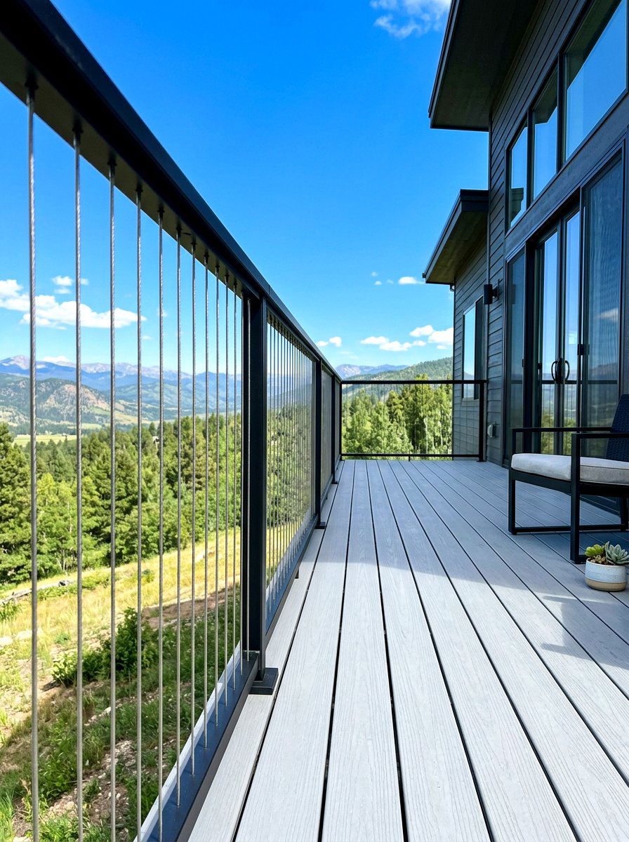 Vertical Cable Railing - 30 front porch railing ideas