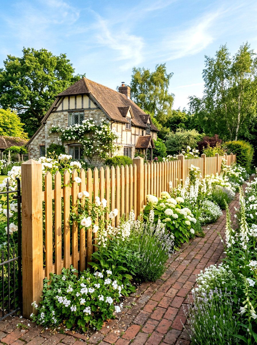 Vertical Cedar Picket Fence - 30 fence ideas