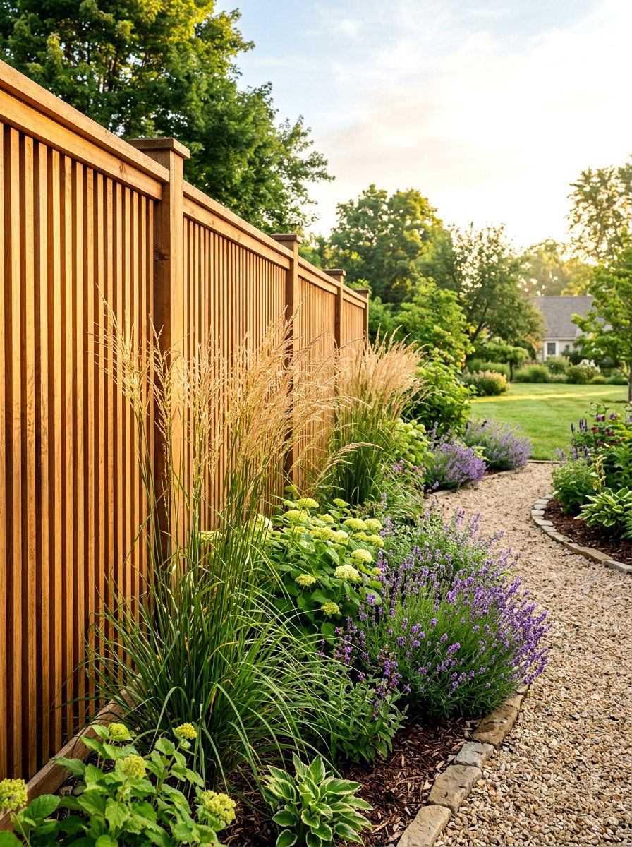 Vertical Cedar Slat - 30 garden fence ideas