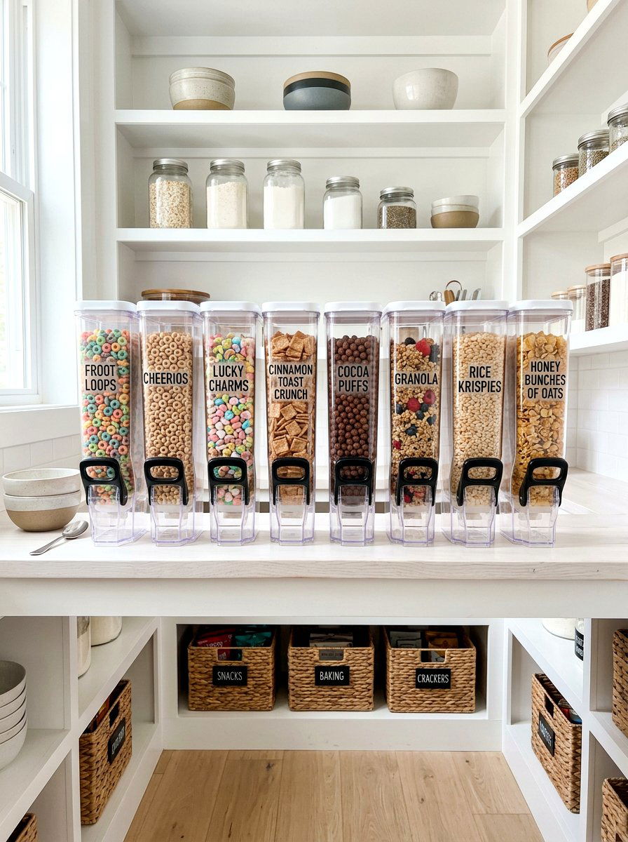 Vertical Cereal Box Storage - 30 breakfast pantry ideas
