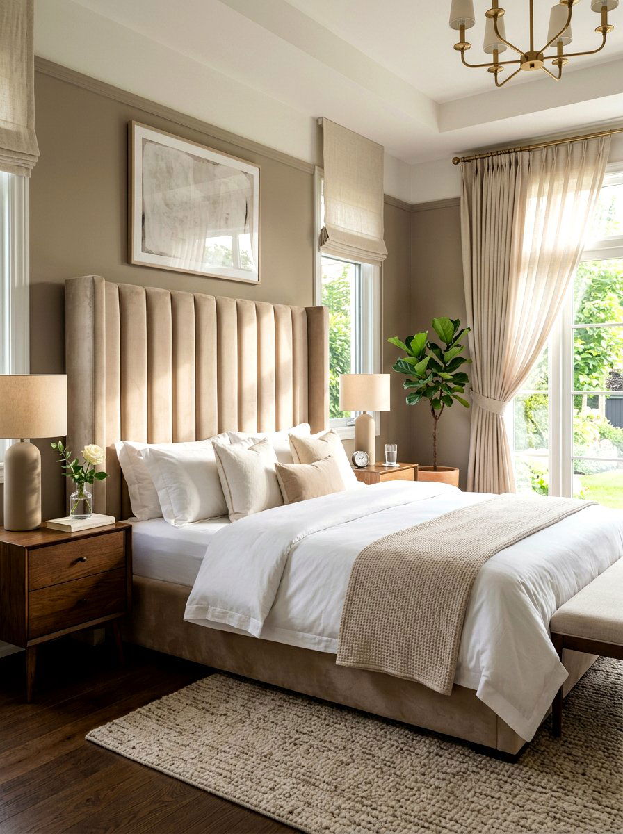 Vertical Channel Tufted Bed - 30 channel tufted bed ideas