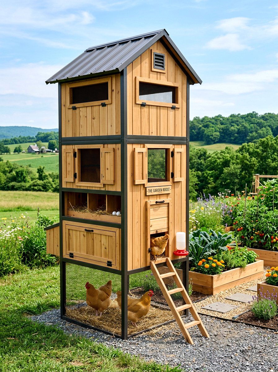 Vertical Chicken Coop - 30 chicken coop ideas