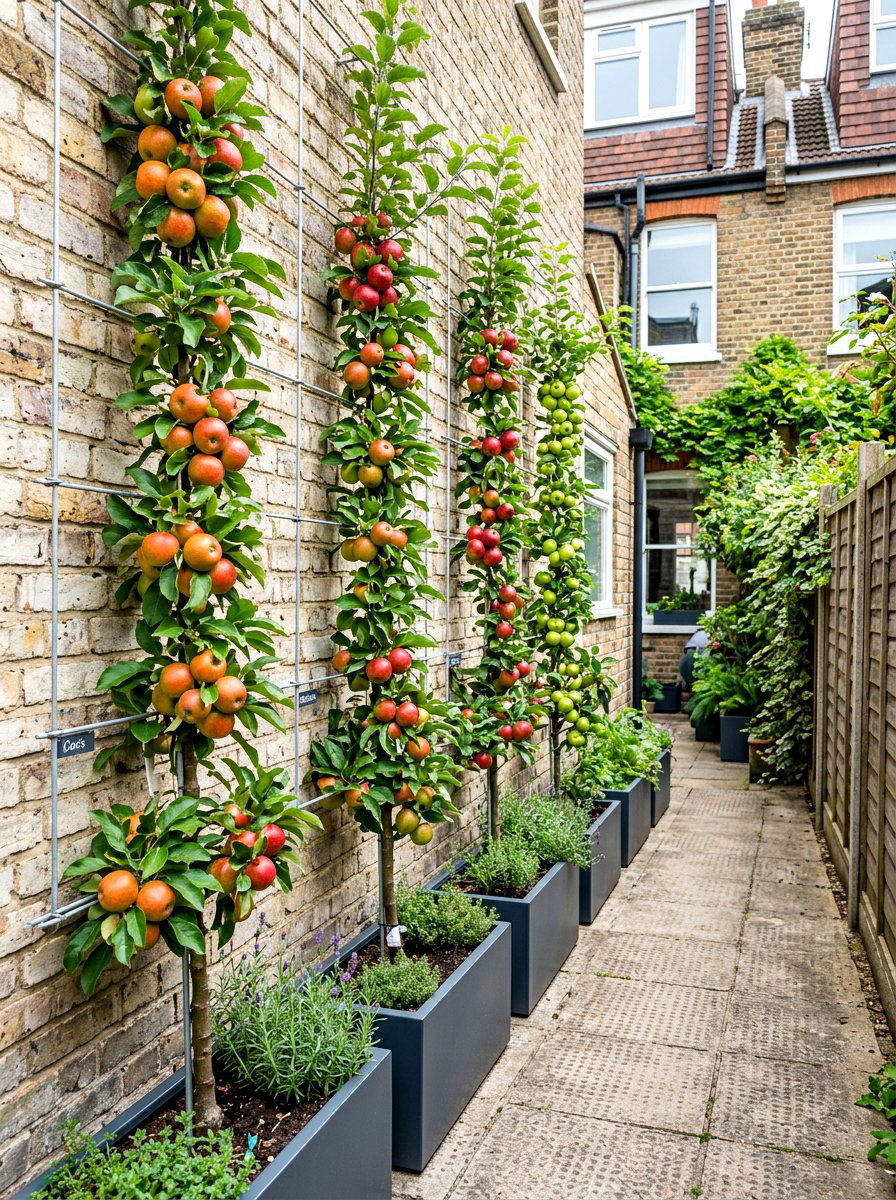 Vertical Cordon Fruit Tree - 30 espalier fruit tree wall ideas