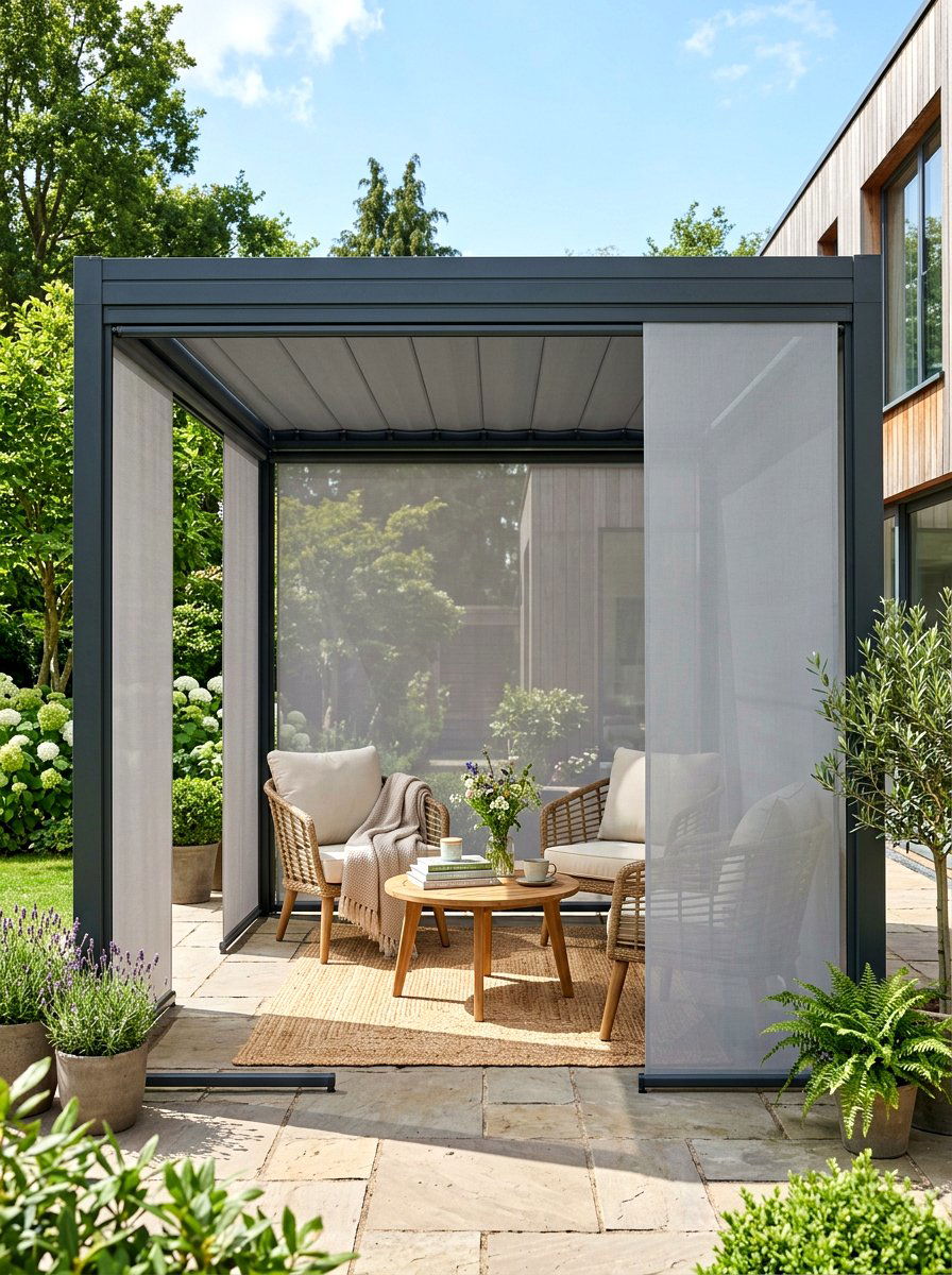 Vertical Drop Down Pergola Blinds - 30 retractable pergola shade ideas