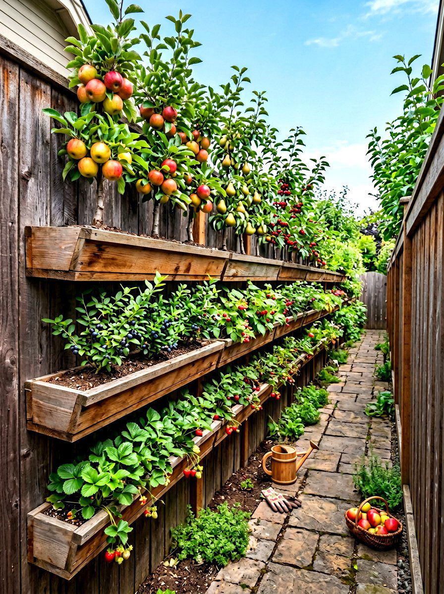 Vertical Dwarf Fruit Garden - 30 dwarf fruit tree garden ideas