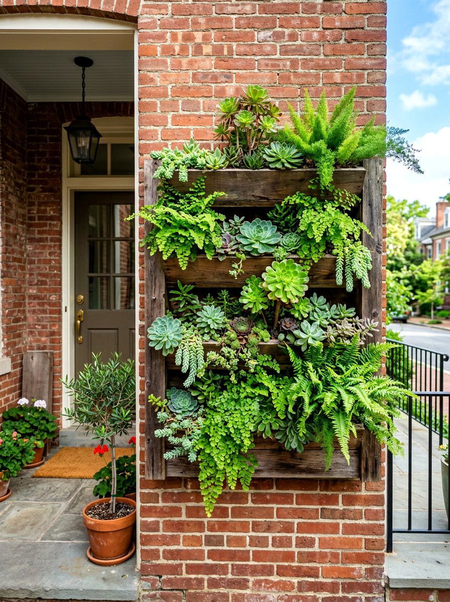 Vertical Entry Garden - 30 spring front entry ideas