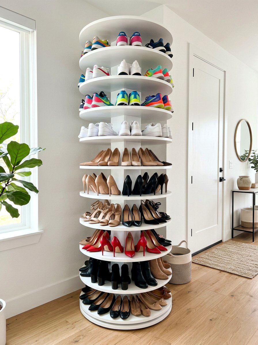 Vertical Entryway Shoe Tower - 30 entryway storage ideas