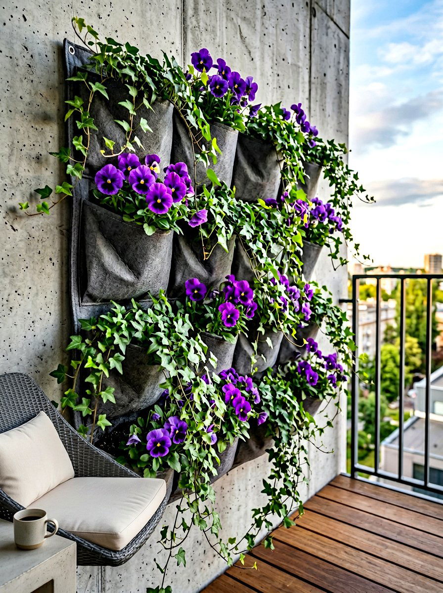 Vertical Fabric Pockets - 30 outdoor vertical garden ideas