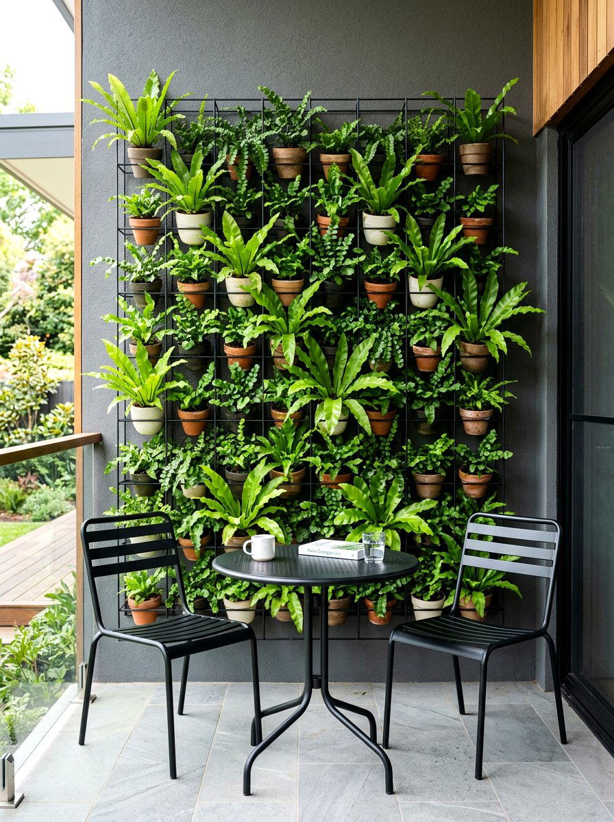 Vertical Fern Wall Garden - 30 porch ferns ideas