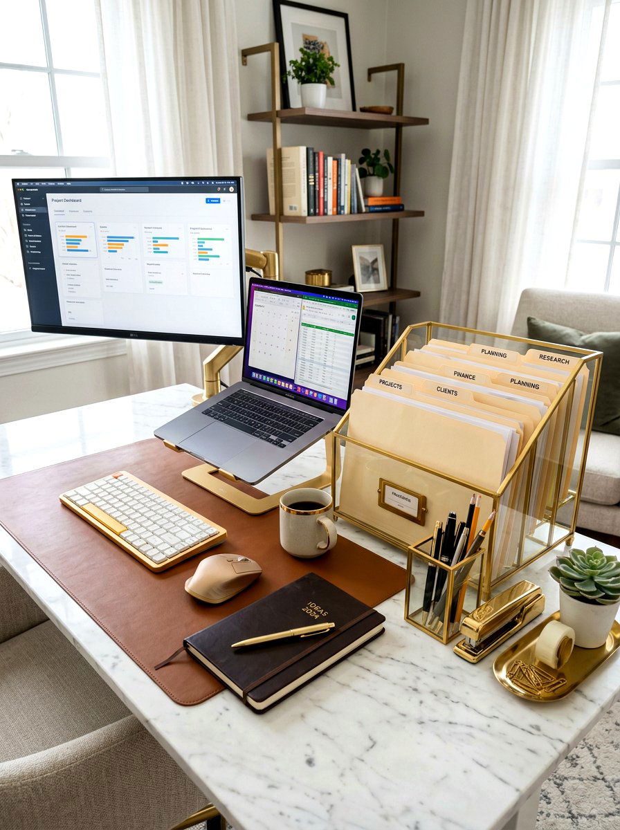 Vertical File Organizer - 30 office organization ideas