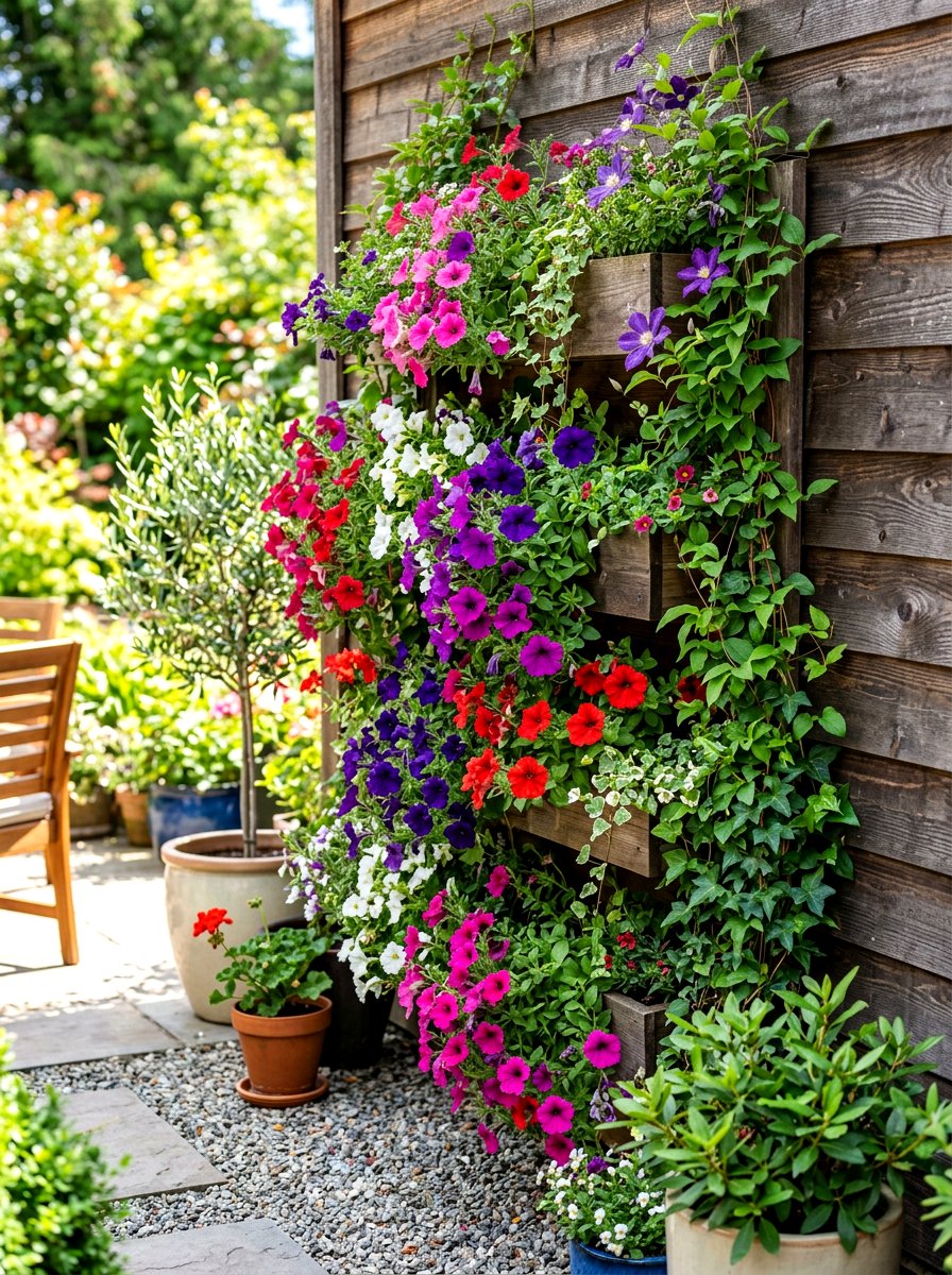 Vertical Flower Bed - 30 backyard flower bed ideas