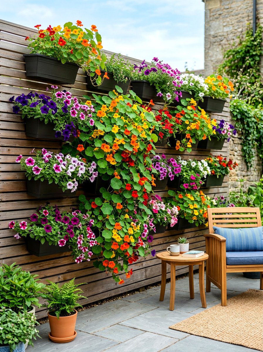 Vertical Flower Garden - 30 backyard cutting garden ideas