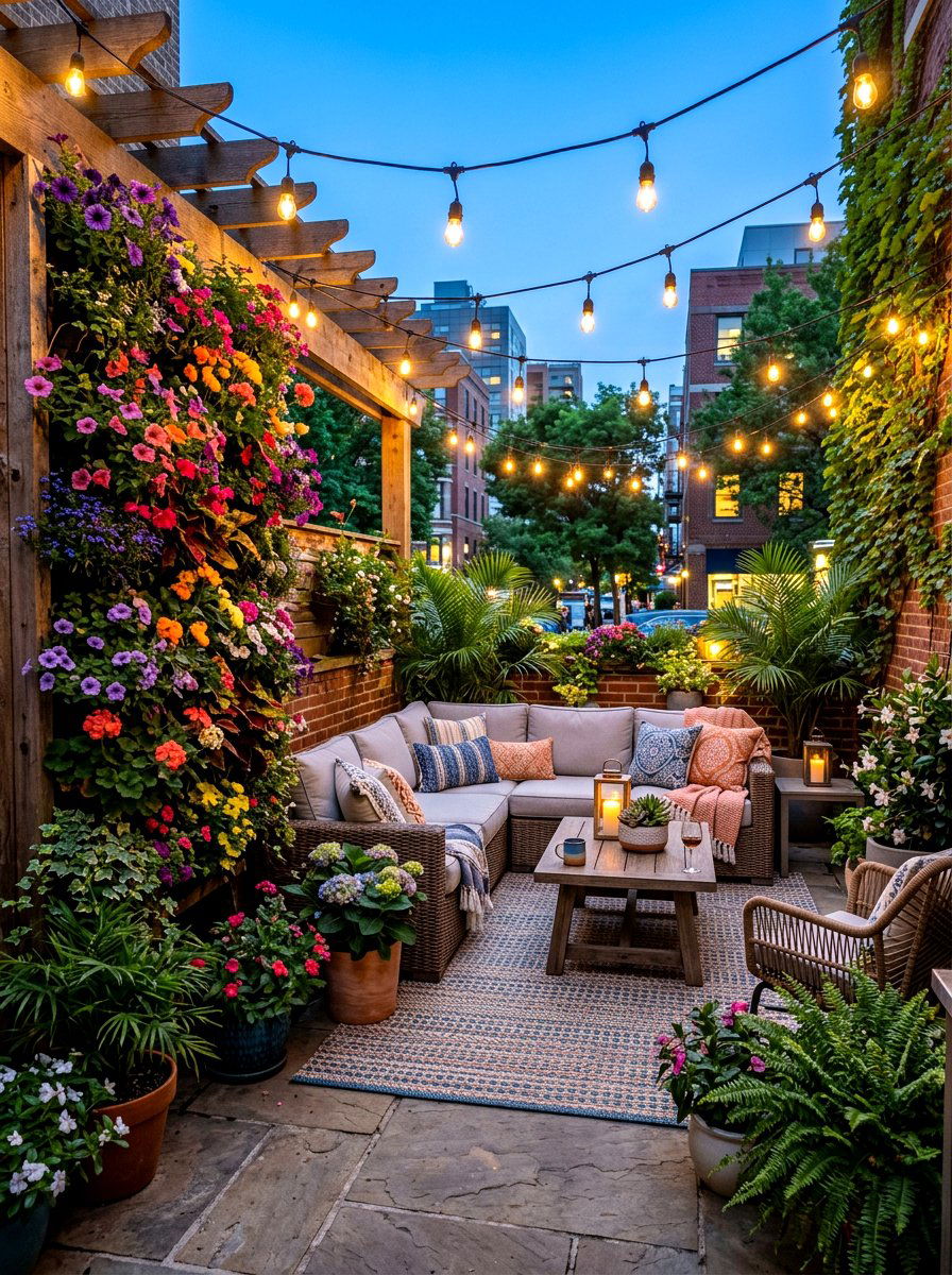 Vertical Flower Wall Patio - 30 flower room ideas