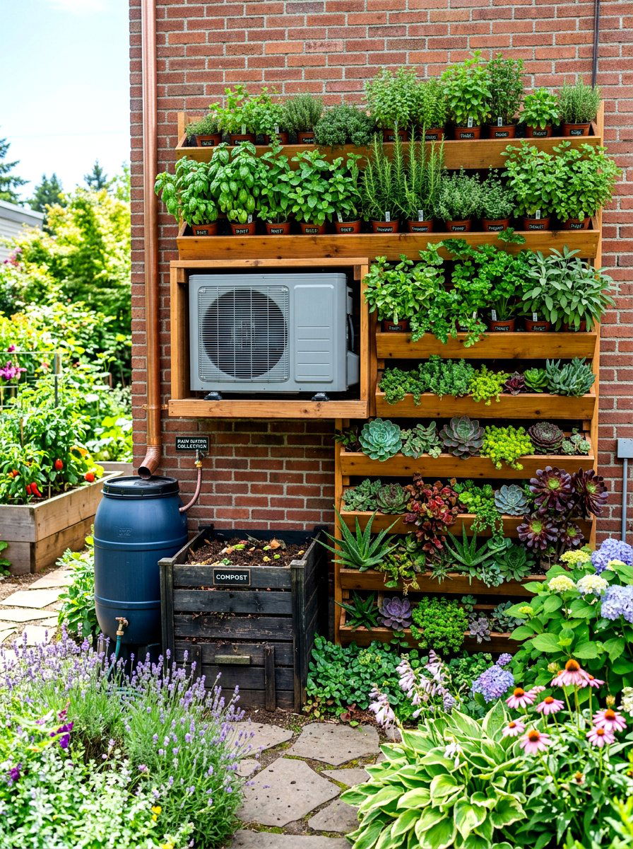 Vertical Garden AC Wall - 30 AC screen privacy ideas